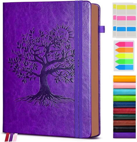 Vintage Leather Journal - 300 Page Lined Journal Notebook with Numbered Pages,A5 Notebook for Women Men,Travel Diary,Daily Journal for Writing, Note Taking, School & Work (5.8" x 8.3") in Kuwait