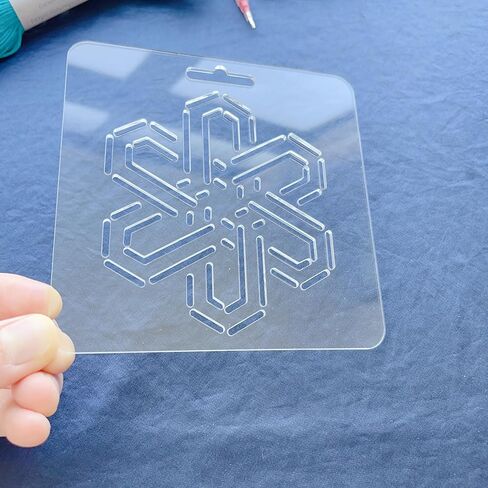 استنسل ساشيكو من الأكريليك الشفاف، نمط زهرة تقليدي، 12 × 12 سم، لخياطة اللحف اليدوية والتطريز (مجموعة من 4) in Kuwait