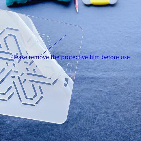 استنسل ساشيكو من الأكريليك الشفاف، نمط زهرة تقليدي، 12 × 12 سم، لخياطة اللحف اليدوية والتطريز (مجموعة من 4) in Kuwait