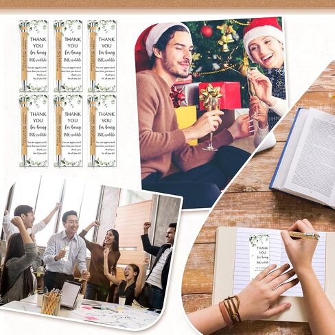 Yeaqee 36 Sets Employee Appreciation Gifts Bulk Thank You Gift Office Bamboo Pen with Inspirational Cards for Team Coworker Teacher Volunteer Nurse (Being Awesome) in Saudi Arabia