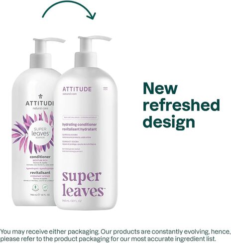 ATTITUDE Hair Conditioner, Plant and Mineral-Based Ingredients, Vegan and Cruelty-free Beauty and Personal Care Products, Moisture Rich, Quinoa & Jojoba, 32 Fl Oz in Saudi Arabia