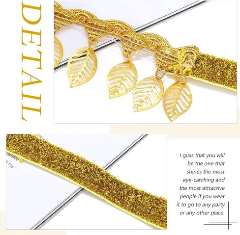 Boho Gold Thigh Chain Leaf Tassel Leg Chain India Elastic Lace Fringe Stretch Summer Beach Bikini Body Leg Chain for Women (1PCS) (Set C) in Kuwait