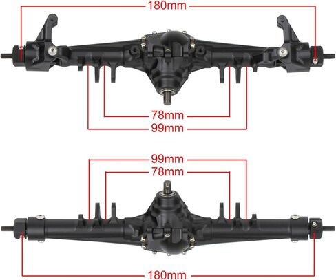 SCX10 II CNC Aluminum Front Rear Axle with Optional Bevel Gear SOA Mount for 1/10 RC Crawler SCX10 II Element Enduro CC01 Upgrades Accessories (Axial SCX10 II Axle C) in Saudi Arabia