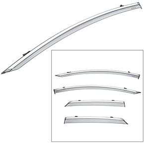 WellVisors Window Visors Wind Deflectors Compatible With Lincoln MKZ 2013-2020 With Chrome Trim Rain Guards 3-847LC004