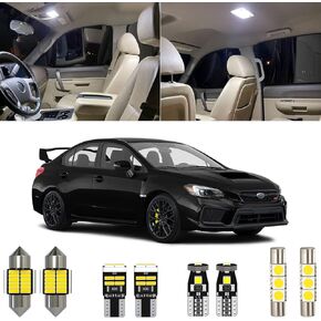 8 Piece 6000K White LED Interior Light Kit Package Replacement for Subaru WRX/WRX STI/Impreza 2004-2015 2016 2017 2018 2019 2020 2021 2022, with Placement Diagram and Install Tool