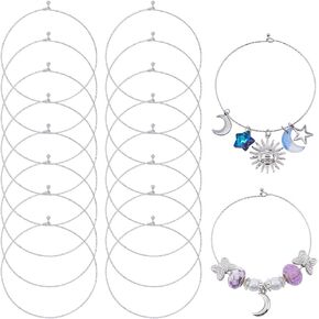 SUNNYCLUE 18Pcs Blank Bangle Bracelets Wire Blank Bracelets Bulk 304 Stainless Steel Textured Simple Thin Open Wire Charm Bangles Wire Bangle Bracelet for DIY Crafts Women Bracelets Making Supplies