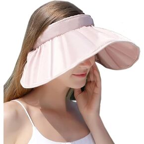 Sun Hats, Wide Brim Sun Hat, UPF 50+ Fishing Hats Beach Hats, Breathable Foldable (Pink)