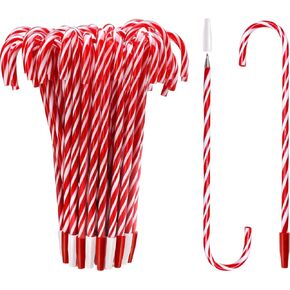 7 Inch Candy Cane Pen Christmas Pens with Black and Blue Ink for Christmas Holiday New Years Home Decor Party Gift (48)