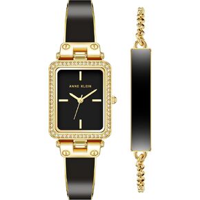 Anne Klein Women's Premium Crystal Accented Bangle Watch and Bracelet Set, AK/3898