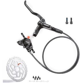 Shimano MT200 Hydraulic Brakes with Shimano SM-RT26 160mm / 180mm Rotors, Left Front 800mm Right Rear 1400mm MTB Hydraulic Disc Brakes Aluminum Alloy Levers with Calipers