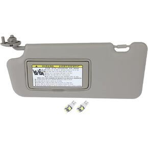 SCITOO Gray Left Driver Side Auto Sun Visor Assembly fit for 2012-2014 for Honda Civic Without Sunroof