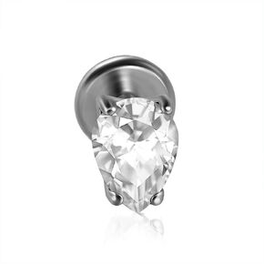 16G CZ Lip Studs Cartilage Stud Earrings G23 Titanium Conch Helix Tragus Studs Flat Back Earrings Sparkling Labret Monroe Medusa Piercing Jewelry for Women Men