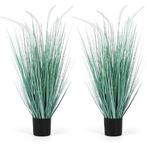 Romantic season 3FT Artificial Onion Grass Plants, Greenery Floor Plants with Green Pampas Grass, Fake Tall Potted Plant for Home Office Indoor Housewarming Gift (Green Pampas)