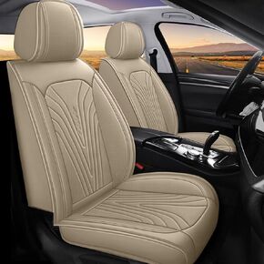 Front Seat Covers Fit for Nissan Frontier 2009-2023 2024 2025, Faux Leather Automotive Seat Covers Breathable Waterproof Seat Cushions Compatible with Airbag (2 Seats,Black & Gray)