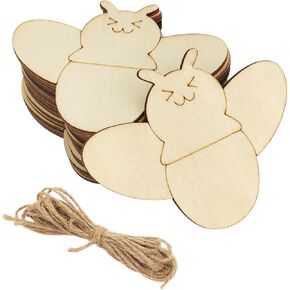 30 Pack 4 Inch Wood Firefly Crafts Unfinished Wood Firefly Cutouts Wooden Firefly Hanging Ornaments DIY Firefly Craft Gift Tags for Home Party Decoration Craft Project