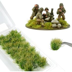 Warmtree 20 Pcs Static Grass Bushy Tufts Lowland Shrubs Model Kit Scenery Model DIY Miniature for Train Landscape Railroad Scenery Sand Military Layout Model War Gaming Terrain(Autumn Brown)