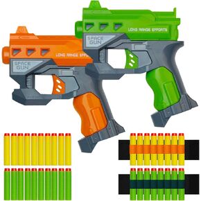 8 Pack Blaster Guns Toys Compatible with Nerf Party- Mini Gun Party Favors Toy for Kids Boys Birthday