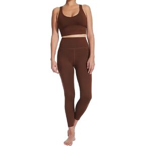 Sage Collective Women's High Rise 7/8 Leggings Moisture Wicking Tummy Control Slimming Stretch Athletic High Waisted Yoga with Side Pockets, Potting Soil, X-Large