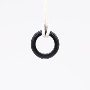 Dollhouse Miniature Tire Swing, Tiny Tire Swing 1 1/8 ", with Twine Hanger, for Fairy Garden, Terrarium, Miniature Garden, or Dollhouse Playground (1PCS)