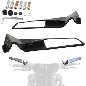 Motorcycle Rear View Mirrors Compatible with Kawasaki Z400 Z650 Z900 1290 Super Duke R Evo ABS 390 Duke Street Bike Adjustable Rotating Motorcycle Wing Mirrors