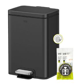 EKO Madison Matte White 50 Liter/13.2 Gallon Step Trash Can with Inner Liner - Fingerprint Resistant Finish