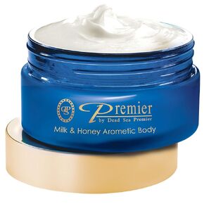 Premier Dead Sea Aromatic Body Butter- Herbal, anti aging skin care, moisturizer, hydrating shea butter, stretch mark cream, firming, age spots, neck & Décolleté, lightweight & silky, 5.95Fl.oz