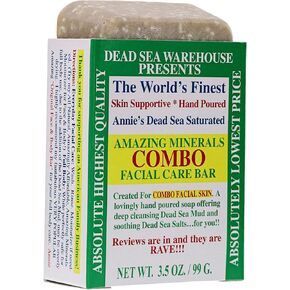 Dead Sea Warehouse – Amazing Minerals Combo Facial Care Bar – 5.2 OZ – Dead Sea Salt & Mud Soap – All Natural – Combination Skin Cleanser – 2-Pack