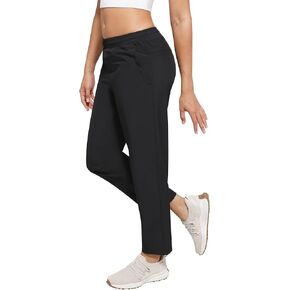 Womens Golf Pants Quick Dry Ultra Light Stretch Pockets Soft Workout Pants for Travel with Inside Drawstrings