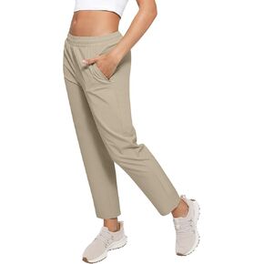 Womens Golf Pants Quick Dry Ultra Light Stretch Pockets Soft Workout Pants for Travel with Inside Drawstrings in Kuwait
