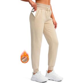 Viodia Womens Fleece Lined Joggers Winter High Waisted Warm Cotton Sweatpants Thick Lounge Sweat Pants with Pockets
