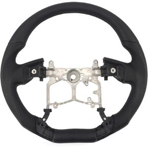 ITrims Car Steering Wheel for Toyota 4Runner 2010-2024 / Tundra 2014-2021 / Tacoma 2012-2024 Accessories Genuine Leather Car Steering Wheel Replacement Protector Cover Breathable (Black Without Heat)