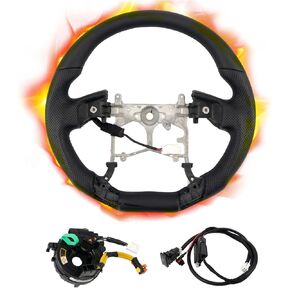 ITrims Car Steering Wheel for Toyota 4Runner 2010-2024 / Tundra 2014-2021 / Tacoma 2012-2024 Accessories Genuine Leather Car Steering Wheel Replacement Protector Cover Breathable (Black Without Heat)