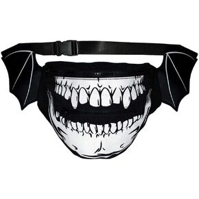 Vegan leather Bat wings Skull Hip Pouch Hip Fanny Pack