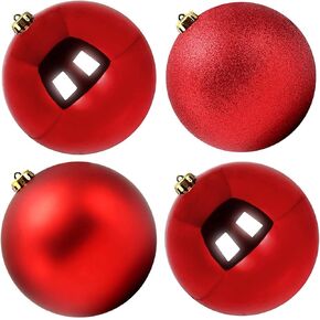 Extra Large Size Outdoor Christmas Ornaments, Oversized Huge Big Shatterproof Xmas Christmas Plastic Balls for Outside Lawn Yard Tree Hanging Decorations (6"/150mm, White, 4 Packs)