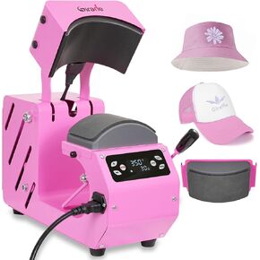 Giraffe Auto Hat Heat Press Machine, Automatic Hat Press Heat Machine for Caps Hats T-Shirts Bags, DIY Sublimation Hat Press Cap Press Automatic Open & Release & Digital Press Control Panel (Purple)