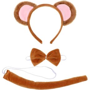 IMIKEYA Animal Costume Set: Plush Animal Monkey Ears Headbands Tails Animal Cosplay Costume for Kids Adults Halloween Party