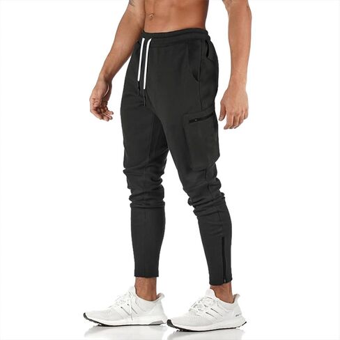 DIOTSR Men's Cargo Workout Jogger Pants, Camo Slim fit Tapered Sweatpants for Men, Running Track Pants with Zipper Pockets in Kuwait