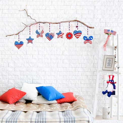 24 Sets Patriotic Suncatchers Ornaments Decorations DIY Window Paint Art Stickers Craft Kit American Star Heart Sun Catchers for Kids Classroom Patriotic 4th of July Activity Art Projects Party Favors in Saudi Arabia