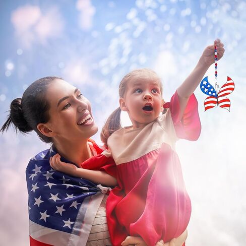 24 Sets Patriotic Suncatchers Ornaments Decorations DIY Window Paint Art Stickers Craft Kit American Star Heart Sun Catchers for Kids Classroom Patriotic 4th of July Activity Art Projects Party Favors in Saudi Arabia