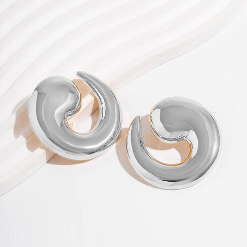 Statement Earrings for Women Chunky Gold Earrings Big Spiral Earrings Large Swirl Earrings Geometric Trendy Earrings Fashion Jewelry Gifts in Kuwait