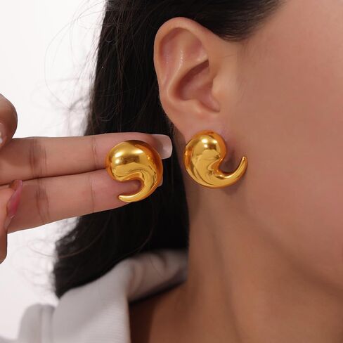 Statement Earrings for Women Chunky Gold Earrings Big Spiral Earrings Large Swirl Earrings Geometric Trendy Earrings Fashion Jewelry Gifts in Kuwait