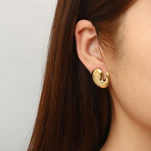 Statement Earrings for Women Chunky Gold Earrings Big Spiral Earrings Large Swirl Earrings Geometric Trendy Earrings Fashion Jewelry Gifts in Kuwait