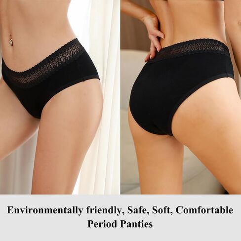 3PCS Period Panties for Women Teens Girls, Absorbent Underwear Postpartum Underwear Panty in Saudi Arabia