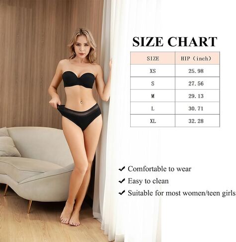 3PCS Period Panties for Women Teens Girls, Absorbent Underwear Postpartum Underwear Panty in Saudi Arabia