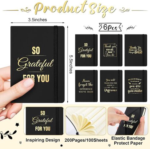 18 Pcs Employee Appreciation Gift Set for Women Thank You Inspirational Gifts with A6 Leather Journal Notebook 16 Oz Glass Cup Glitter Ballpoint Pen (Thank You) in Kuwait