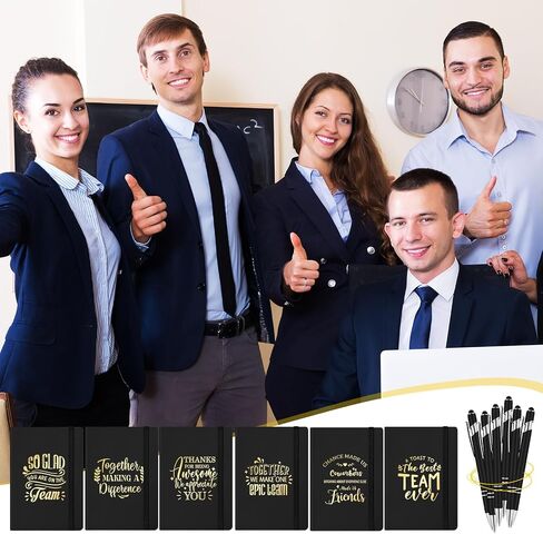 18 Pcs Employee Appreciation Gift Set for Women Thank You Inspirational Gifts with A6 Leather Journal Notebook 16 Oz Glass Cup Glitter Ballpoint Pen (Thank You) in Kuwait
