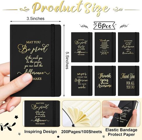 18 Pcs Employee Appreciation Gift Set for Women Thank You Inspirational Gifts with A6 Leather Journal Notebook 16 Oz Glass Cup Glitter Ballpoint Pen (Thank You) in Kuwait