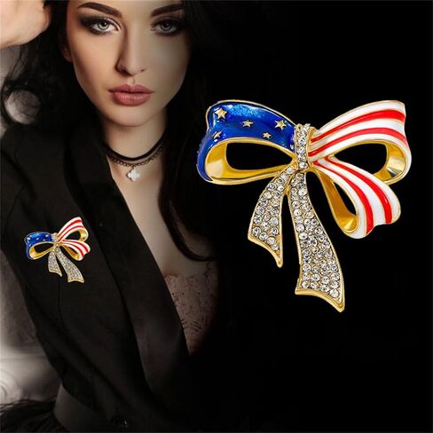 Rhinestone Waving USA Flag Brooch Pin for Men Women Silver Tone Fashion Crystal 4th of July American Patriotic Medal Blue Red Enamel Brooches Dress Accessories Veterans Independence Memorial Day Jewelry in Saudi Arabia