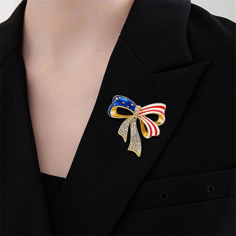 Rhinestone Waving USA Flag Brooch Pin for Men Women Silver Tone Fashion Crystal 4th of July American Patriotic Medal Blue Red Enamel Brooches Dress Accessories Veterans Independence Memorial Day Jewelry in Saudi Arabia
