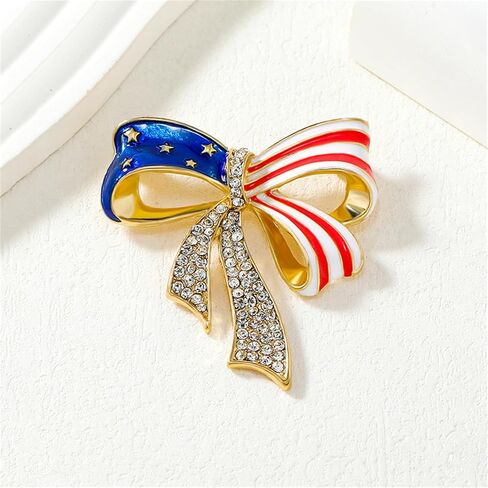 Rhinestone Waving USA Flag Brooch Pin for Men Women Silver Tone Fashion Crystal 4th of July American Patriotic Medal Blue Red Enamel Brooches Dress Accessories Veterans Independence Memorial Day Jewelry in Saudi Arabia